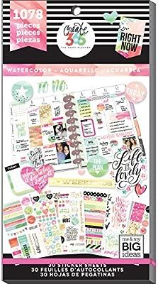 me & my BIG ideas Sticker Value Pack - The Happy Planner Scrapbooking Supplies - Watercolor Theme... | Amazon (US)