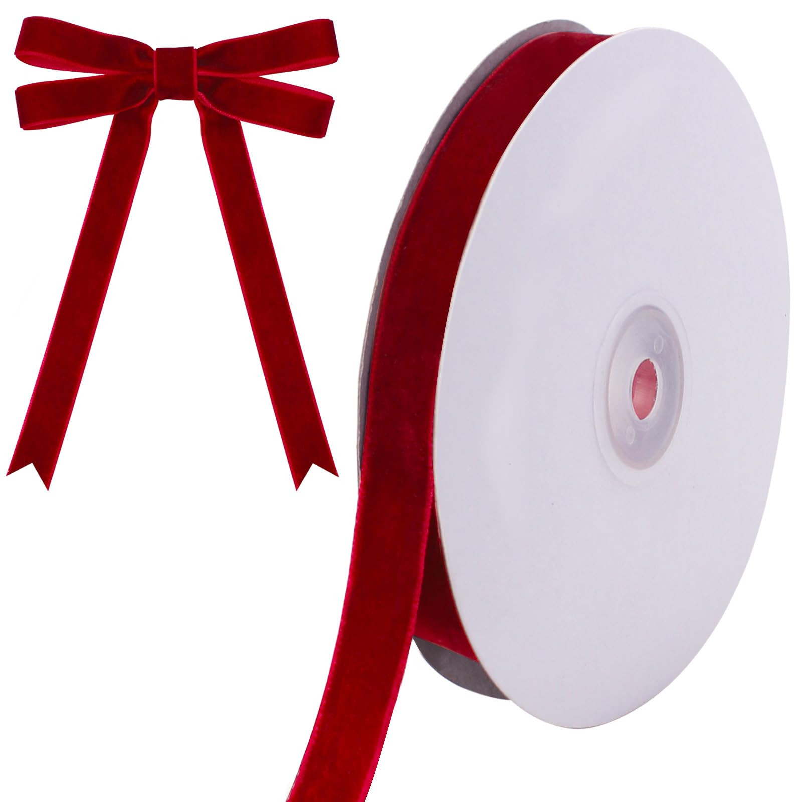 10 Yards Red Velvet Ribbon for Christmas Tree,5/8 Inch Velvet Christmas Ribbon for Gift Wrapping ... | Amazon (US)