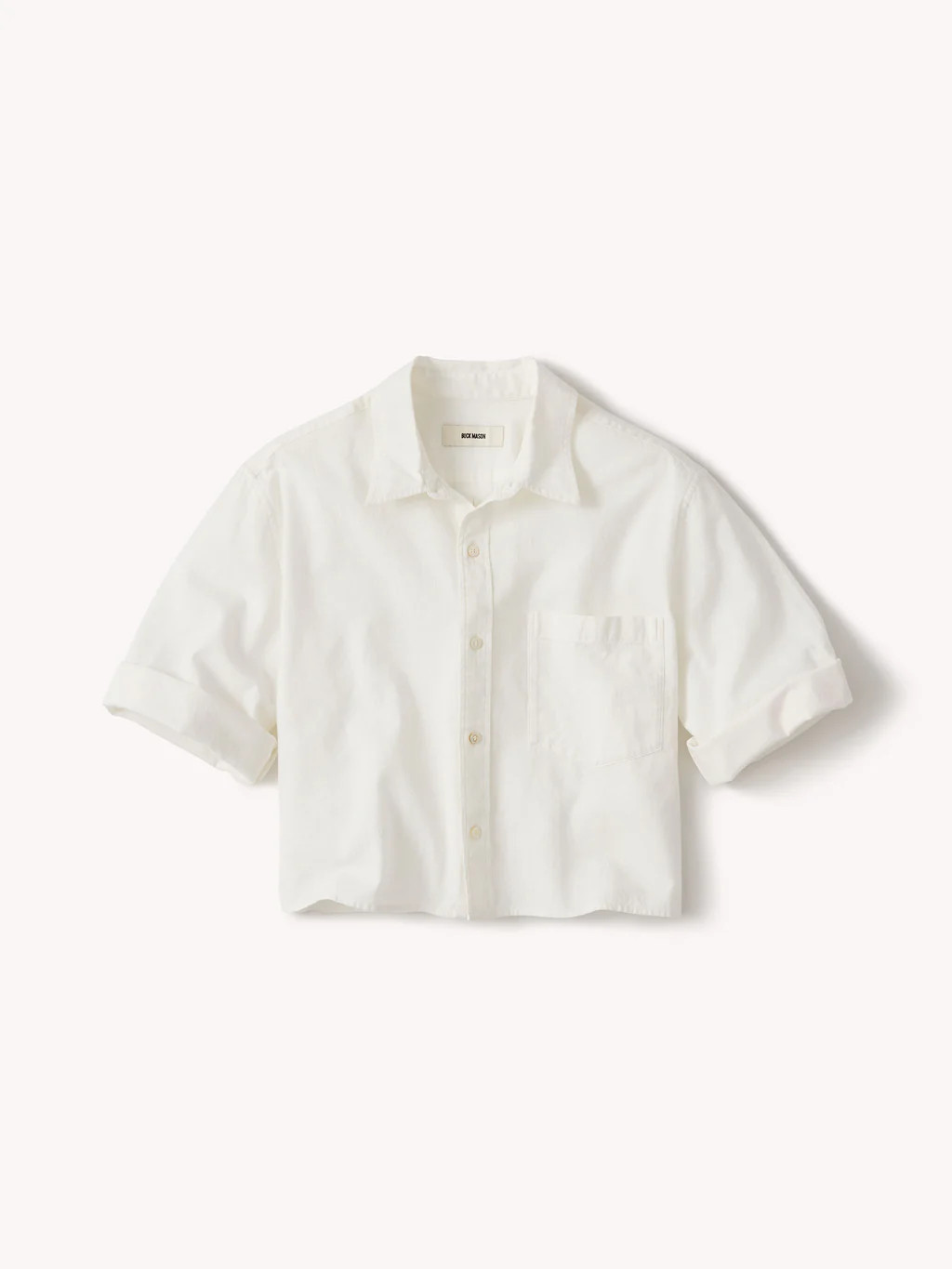 Natural Mainstay Cotton Linen Cut-Off Short Sleeve Button Down | Buck Mason | Buck Mason