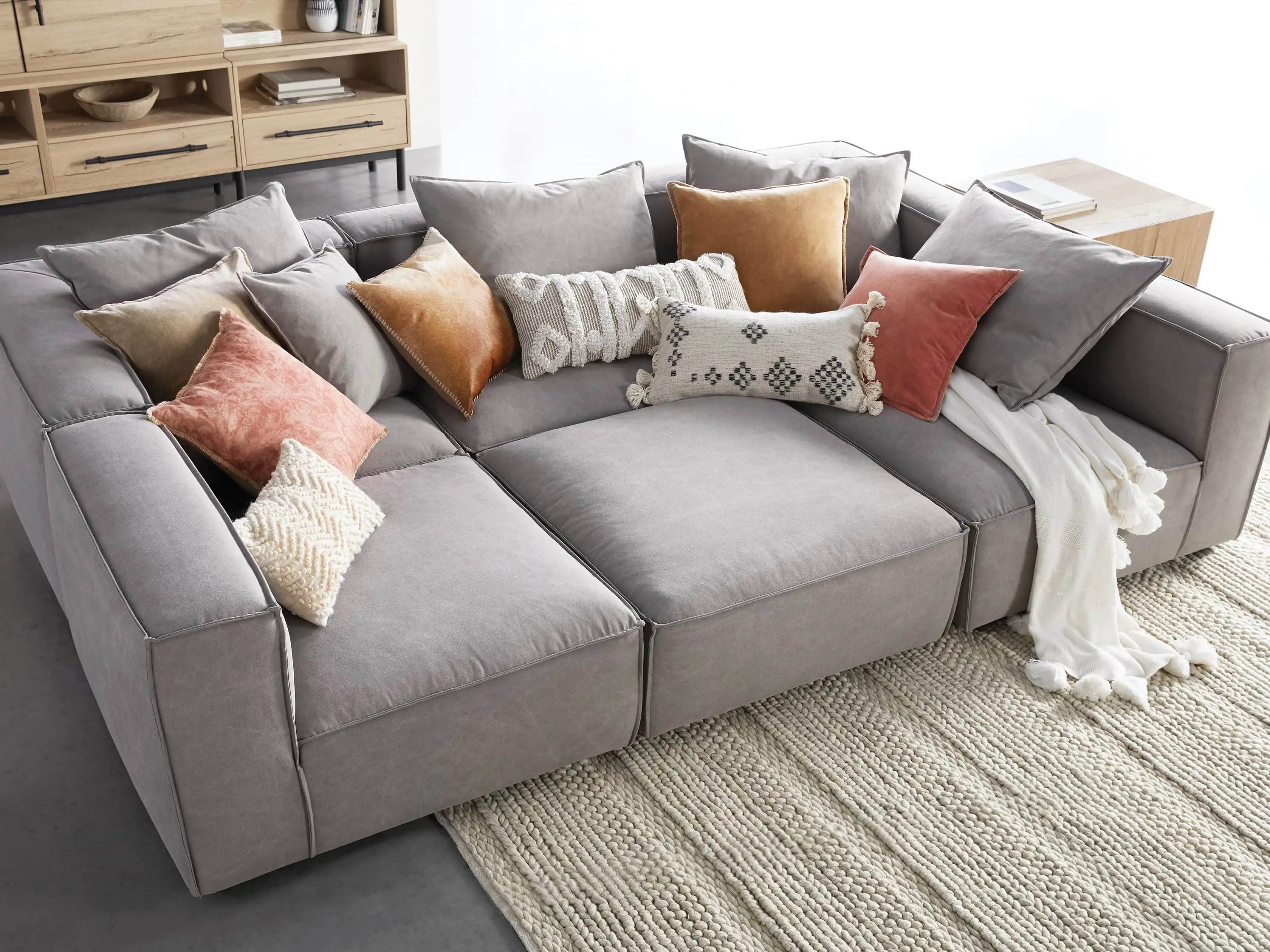 Coburn Six Piece Pit Sectional in Capricorn Grey | Arhaus