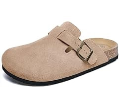 Xiakolaka Women's Boston Clogs Adjustable Buckle Slip on Cork Footbed Home Clog Slippers | Amazon (US)