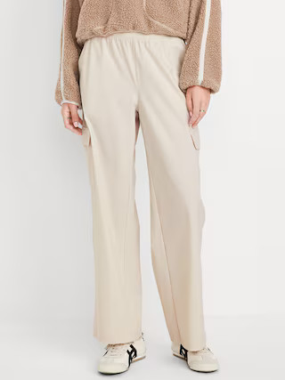 High-Waisted SleekTech Wide-Leg Cargo Pants | Old Navy | Old Navy (US)