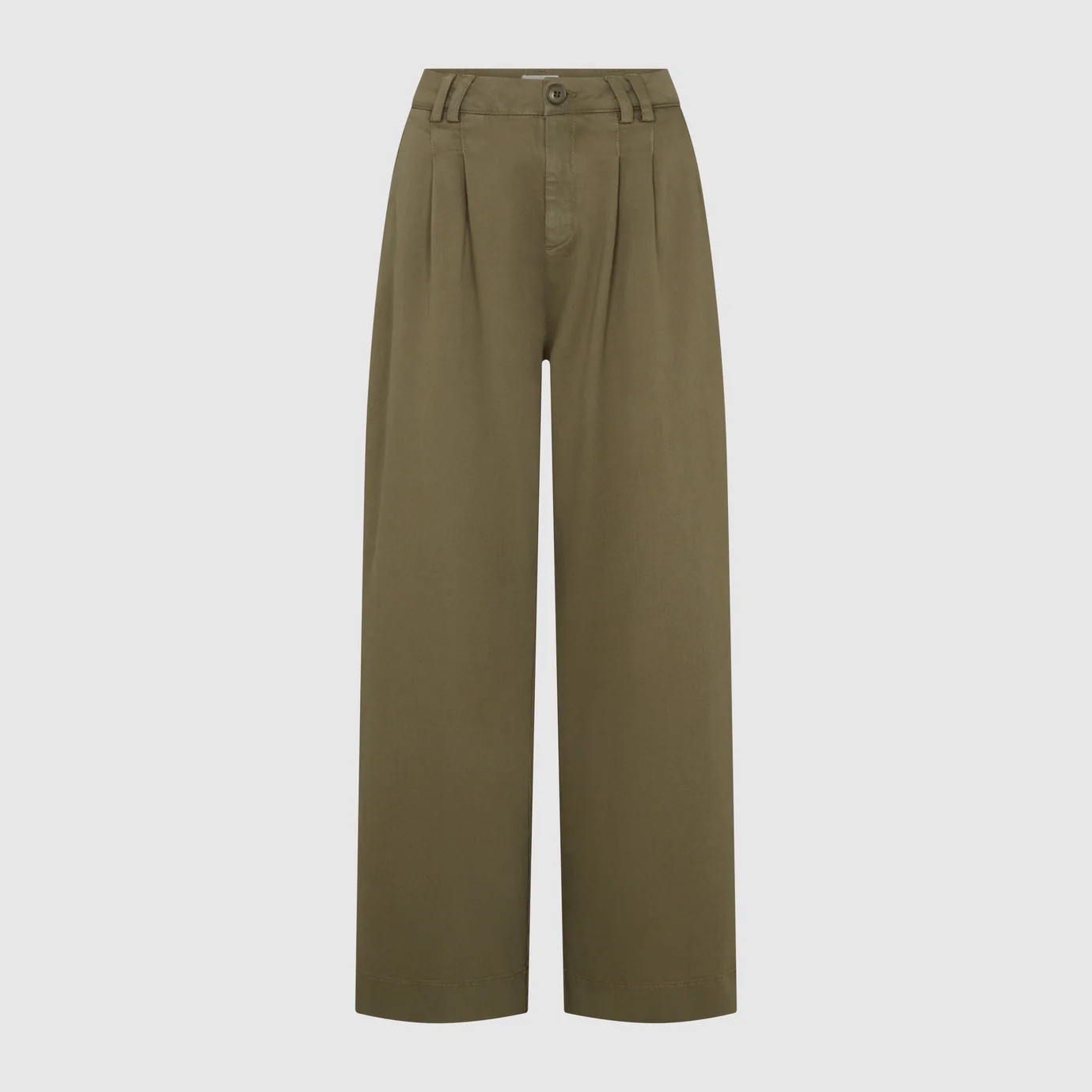 WIDE LEG PLEATED TROUSERS - KHAKI | WAT The Brand