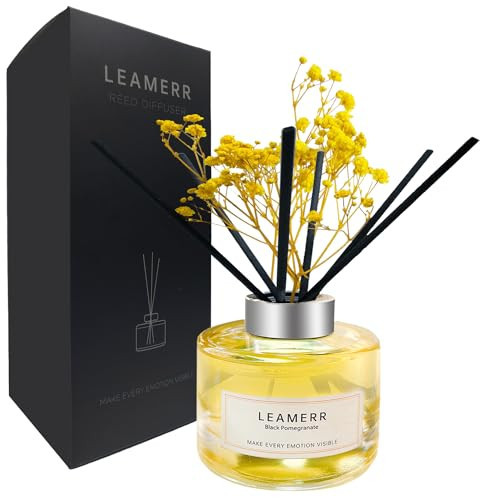 LEAMERR Reed Diffuser Sets Home Fragrance Essential Oil Diffuser Black Pomegranate Scent- 7 oz (210 ml)Fragrance Oil Diffuser for Bedroom Bathroom Home Décor Includes Reed Diffuser Sticks Scented Oils | Amazon (US)