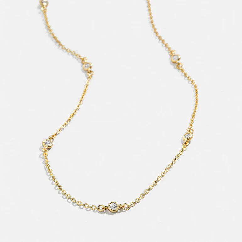 Yasmine 18K Gold Necklace - Gold/Pavé | BaubleBar