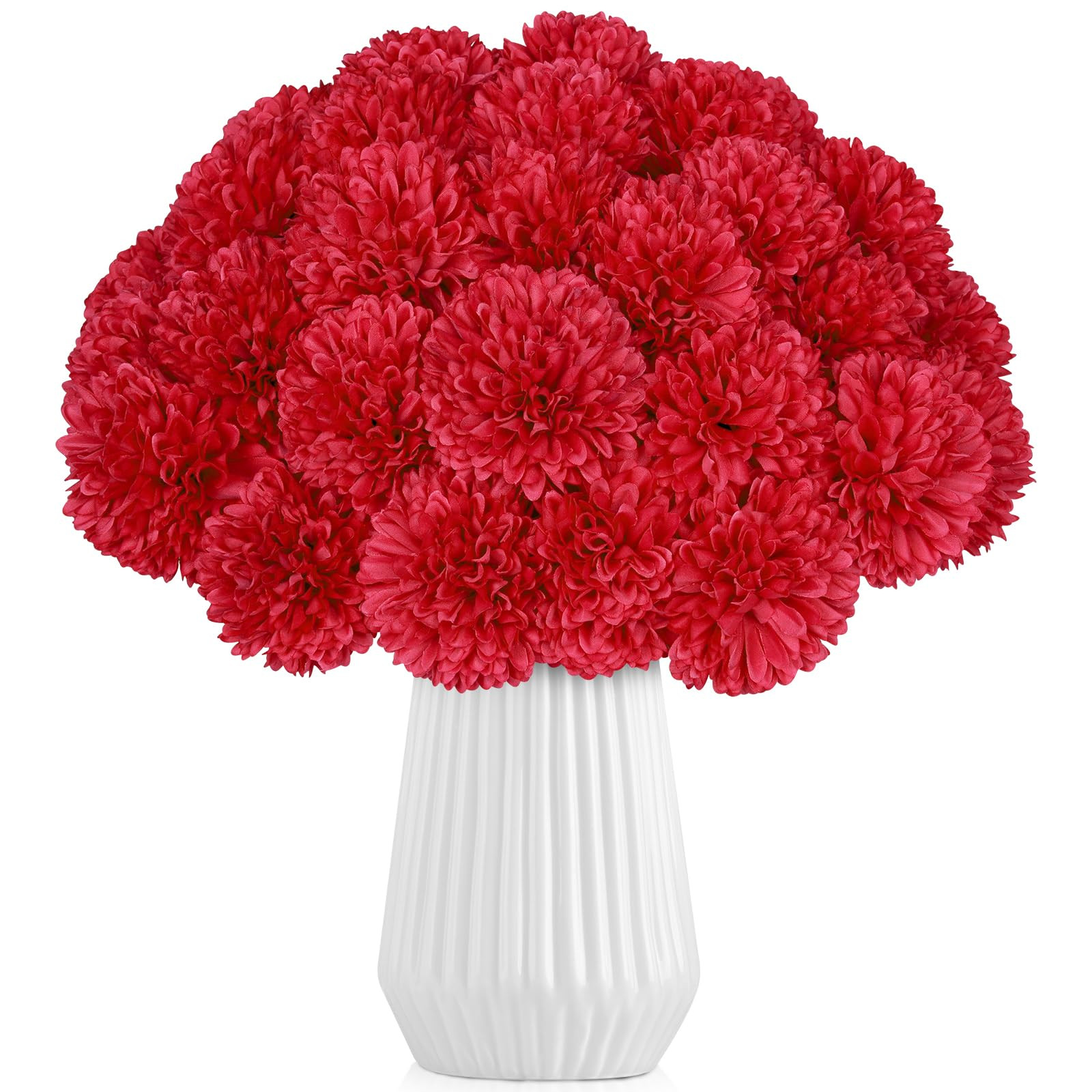 36 Pcs Artificial Chrysanthemums Flowers Red Flowers Fake Mums Silk Flowers for Spring Home Decor... | Amazon (US)