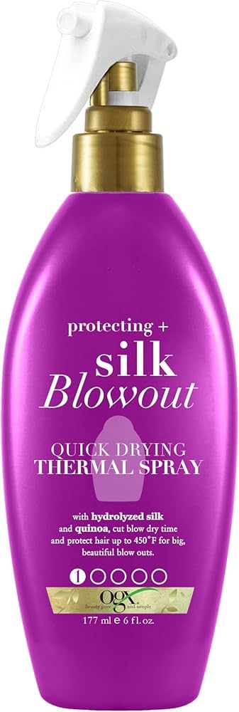 OGX Protecting + Silk Blowout Quick Drying Thermal Spray, 6 Fl Oz (Pack of 1) | Amazon (US)