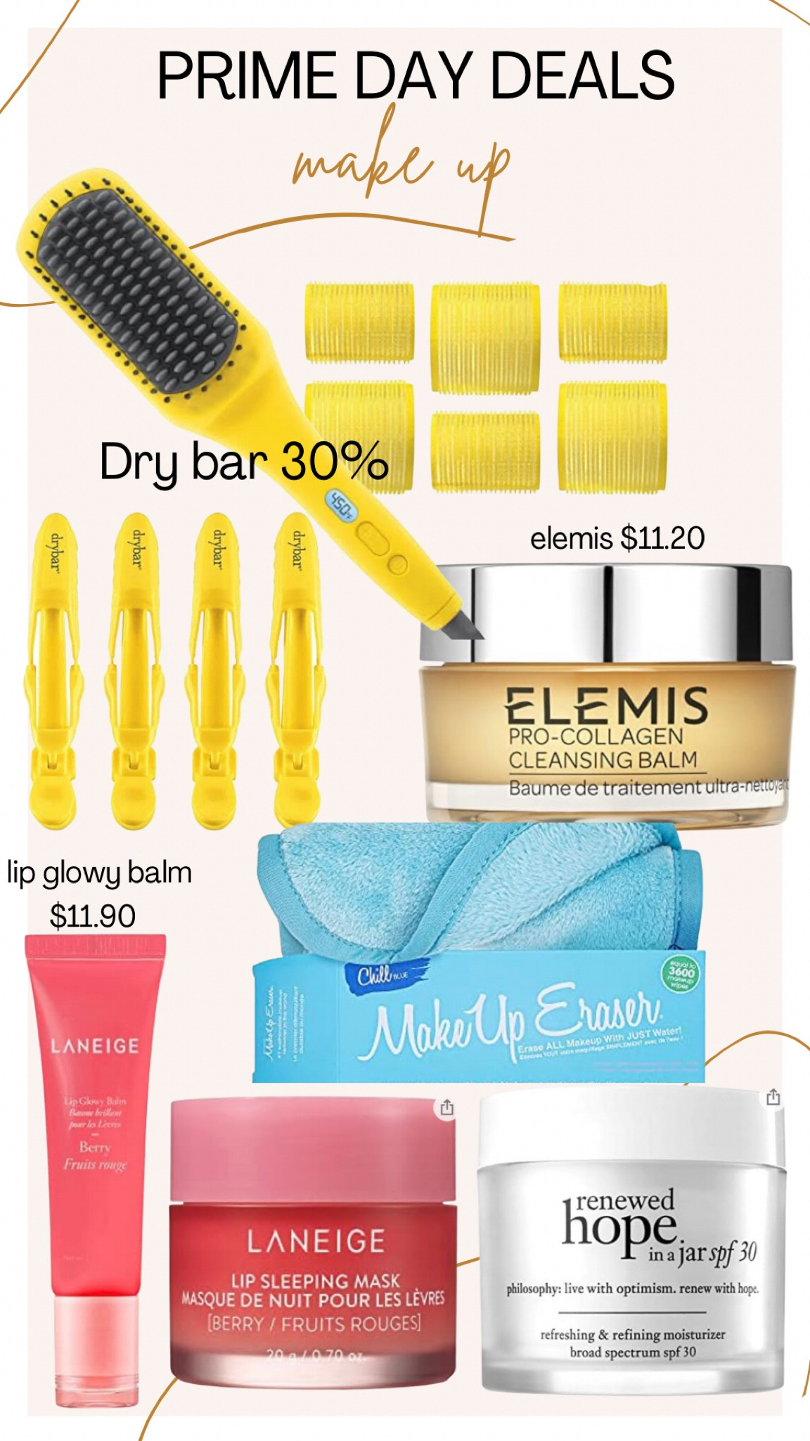 Prime day deals! Make up and hair care! 

#drybar #curler #elemis #laneige #makeuperaser #mask #balm 

#LTKsalealert