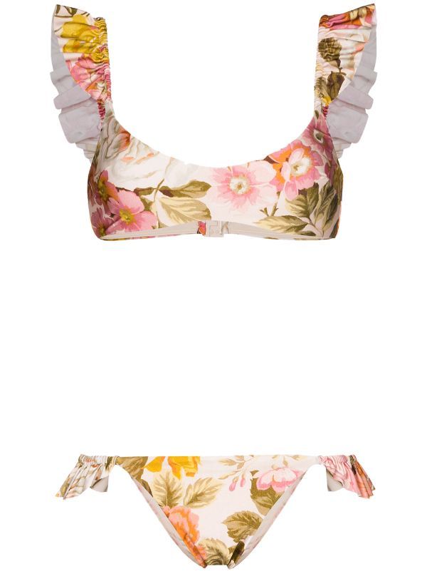 Bonita ruffled floral-print bikini set | Farfetch (US)