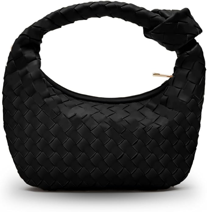 Woven Bag for Women - Woven Purses - Small Hobo Bags - Fashion Knotted Top Handle Handbags Clutch... | Amazon (US)