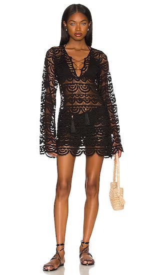 Noah Tunic in Midnight Gold | Black Lace Dress Black Sheer Dress Sexy Black Dress Sexy Outfits | Revolve Clothing (Global)