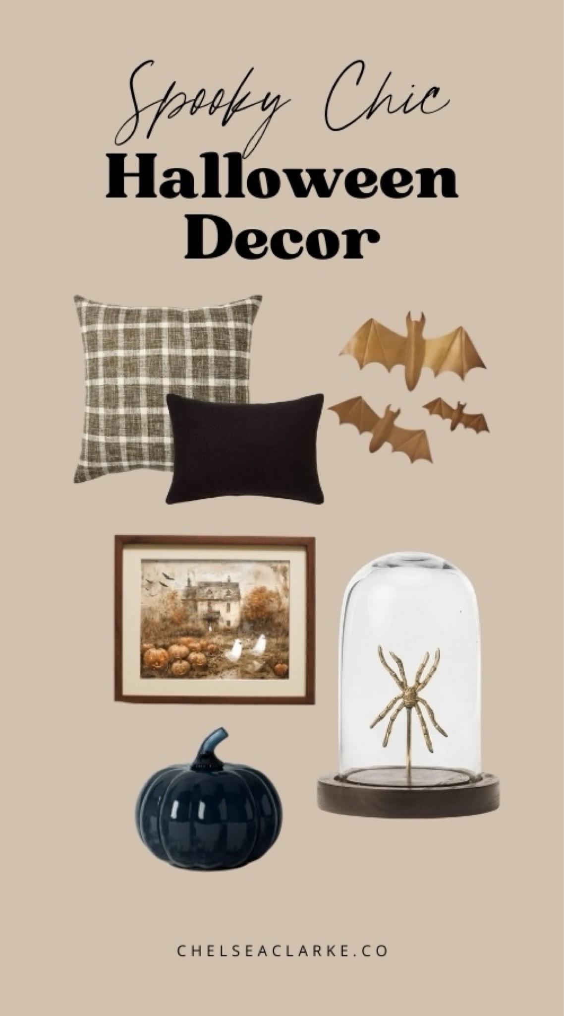 Classy Halloween decor for chic October decorating. Make your home look like and chic and spooky estate this Autumn with these great Halloween decorations that are fashionable and fun. Fall pillows, bath decor, vintage ghost painting, faux spider decor, pumpkin decor, halloween decor ideas. 

#LTKFallSale #LTKHome #LTKSeasonal
