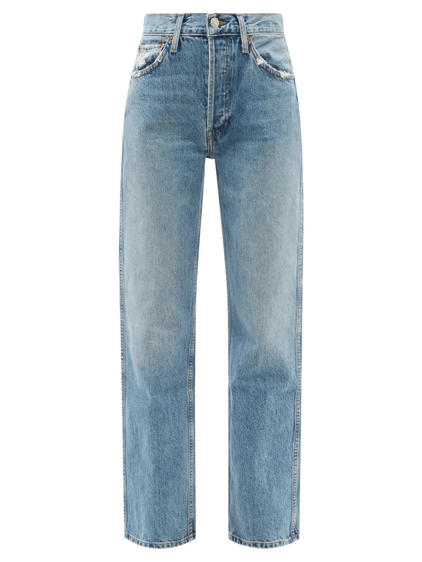 Distressed high-rise straight-leg jeans | Matches (UK)