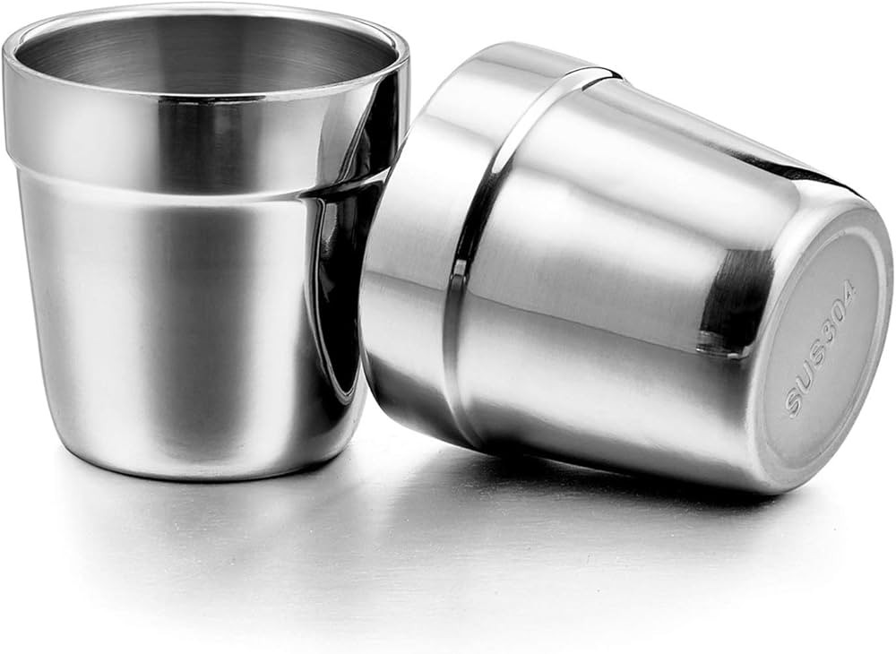 E-far Metal Cups for Kids Baby, 6 Ounce Stainless Steel Insulated Cups for Toddler Children, Trai... | Amazon (US)