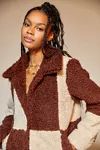 En Saison Check Sherpa Jacket | Urban Outfitters (US and RoW)