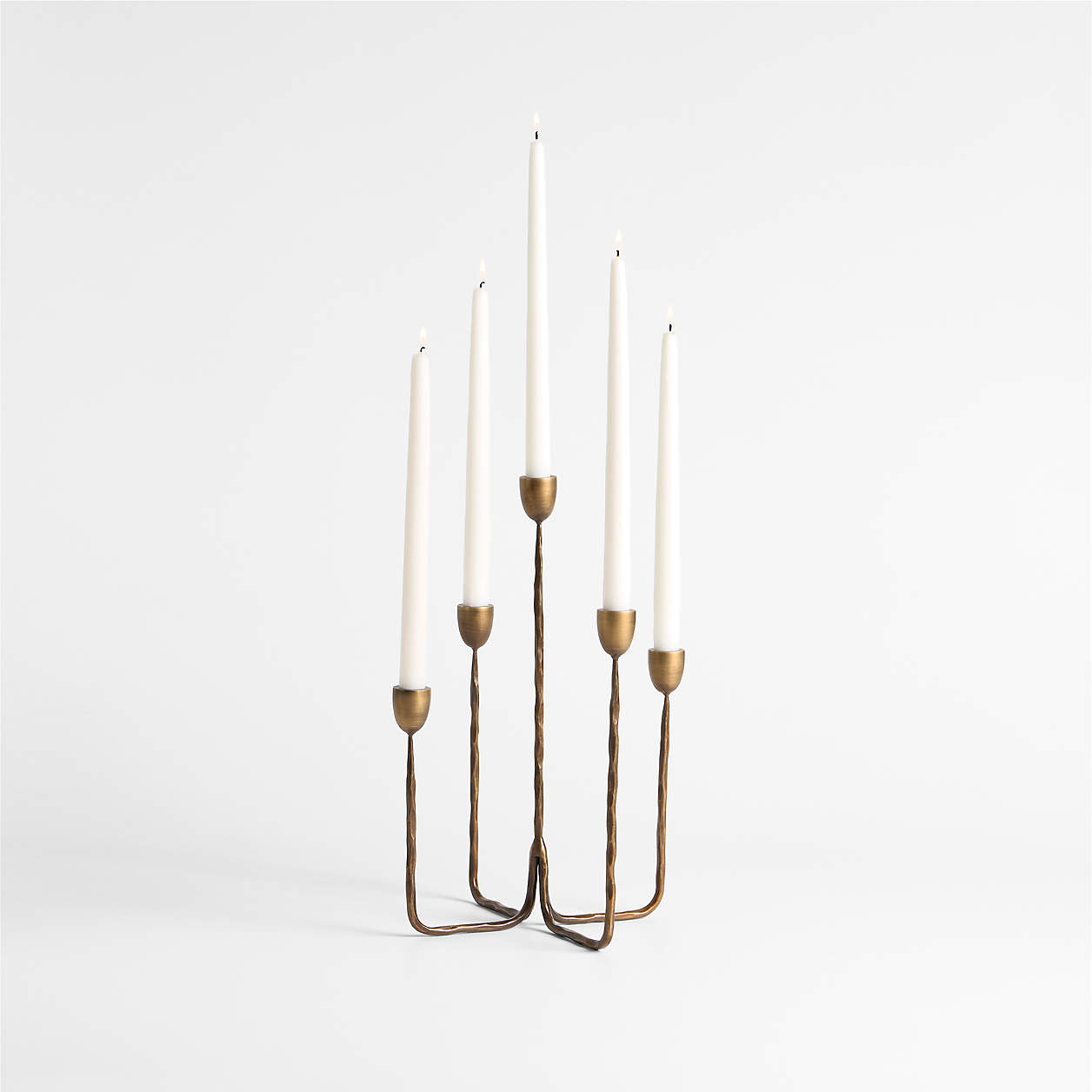Barteau Brass Taper Candle Holders | Crate & Barrel | Crate & Barrel