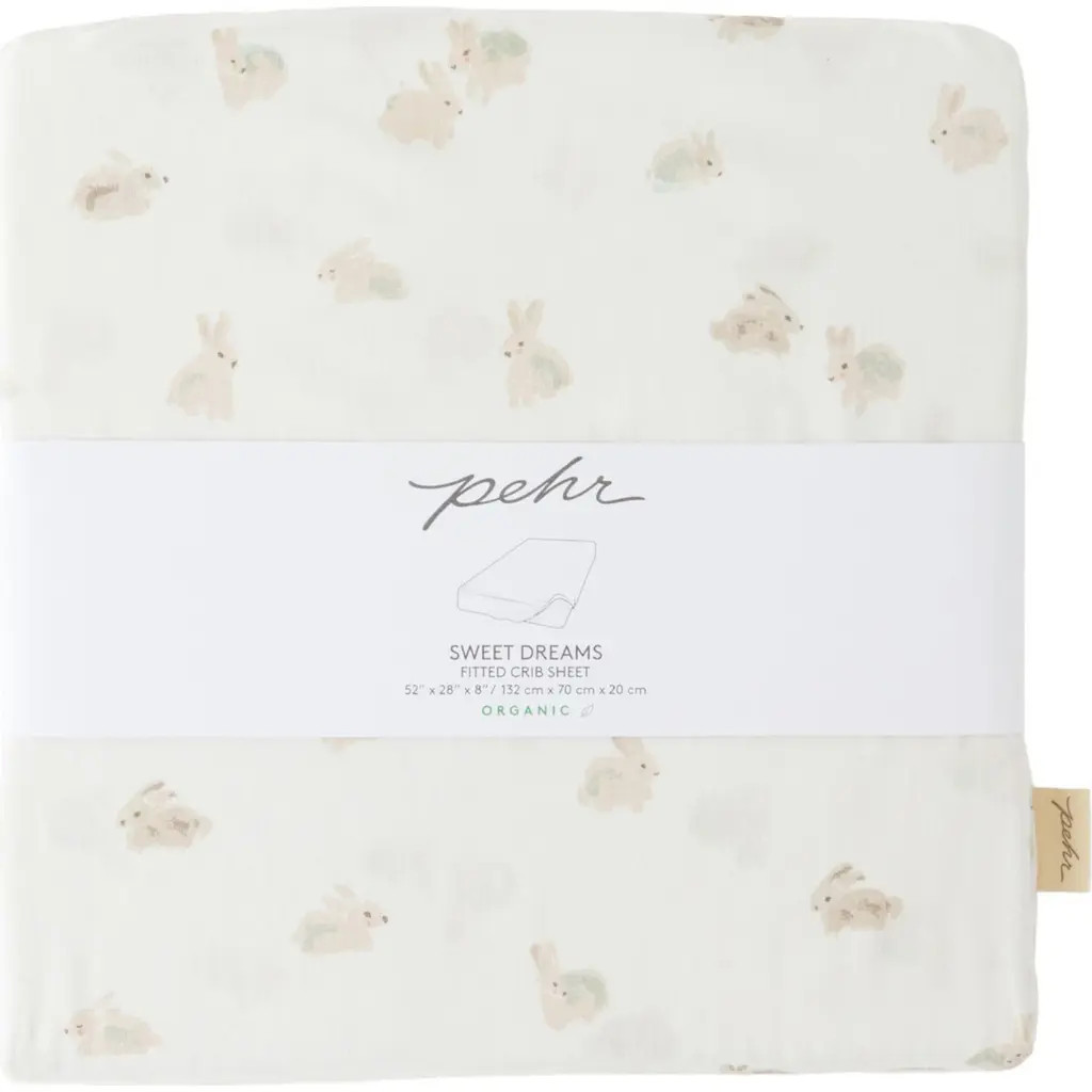 Pehr Organic Cotton Crib Sheet in Hoppy Bunny at Nordstrom | Nordstrom