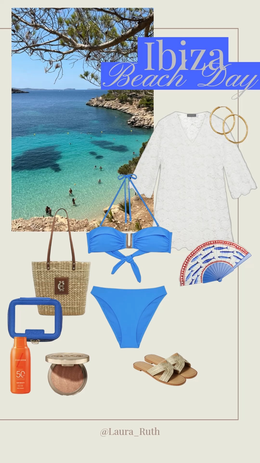 Ibiza calling ☀️💙 Beach day uniform: blue swim, breezy white cover up, woven tote & sun-ready essentials 🌊✨ Summer outfits, summer dresses, Ibiza outfits, beach outfits, vacation style, resort wear, coastal style, holiday outfits, swimwear style, Ibiza style, beach day essentials

#LTKuk #LTKsummer #LTKswimwear