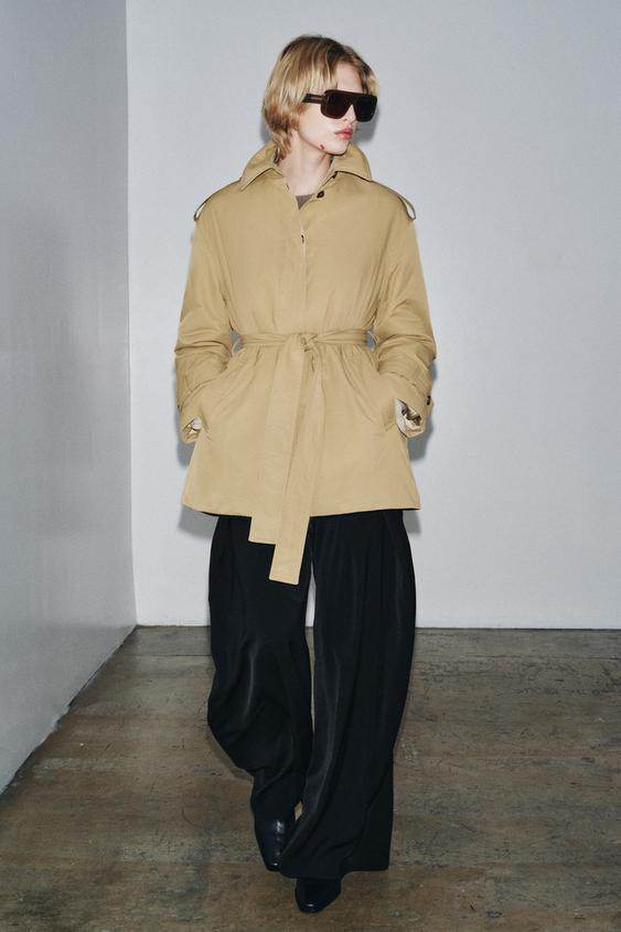 ZW COLLECTION BELTED PADDED TRENCH COAT | Zara US