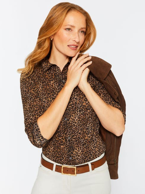 Lois Shirt in Cheetah Cub | J.McLaughlin
