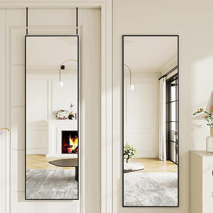 Door Mirror, Over The Door Full Length Mirror, 48"x14" Hanging Mirrors for Bedroom, Living Room, ... | Amazon (US)