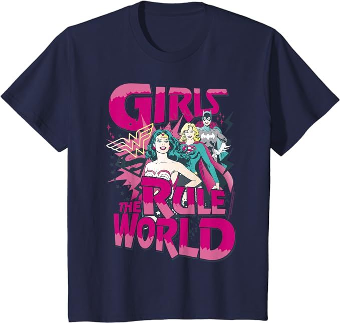 DC Comics Justice League Girls Rule The World T-Shirt | Amazon (US)