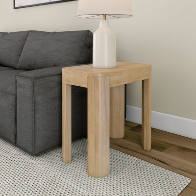 Plank+Beam Solid Wood Side Table, Modern Rounded Edge Slim Side Table for Living Room, 25", Blonde | Target