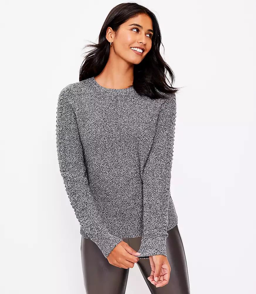 Marled Cable Sleeve Sweater | LOFT
