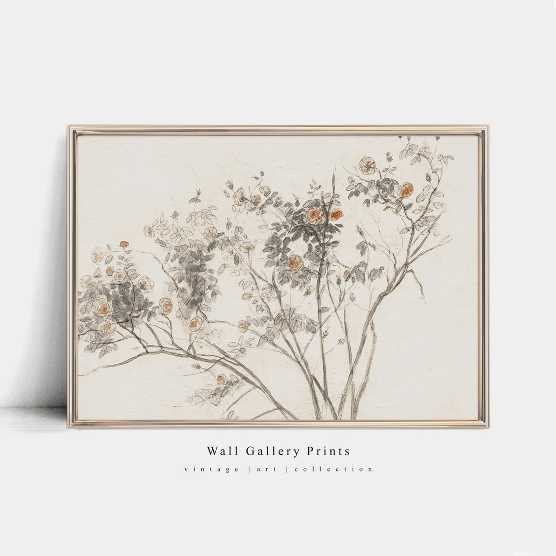 Simple Flower Sketch | Rustic Botanical Print | PRINTABLE Digital Arty #001P | Etsy (US)