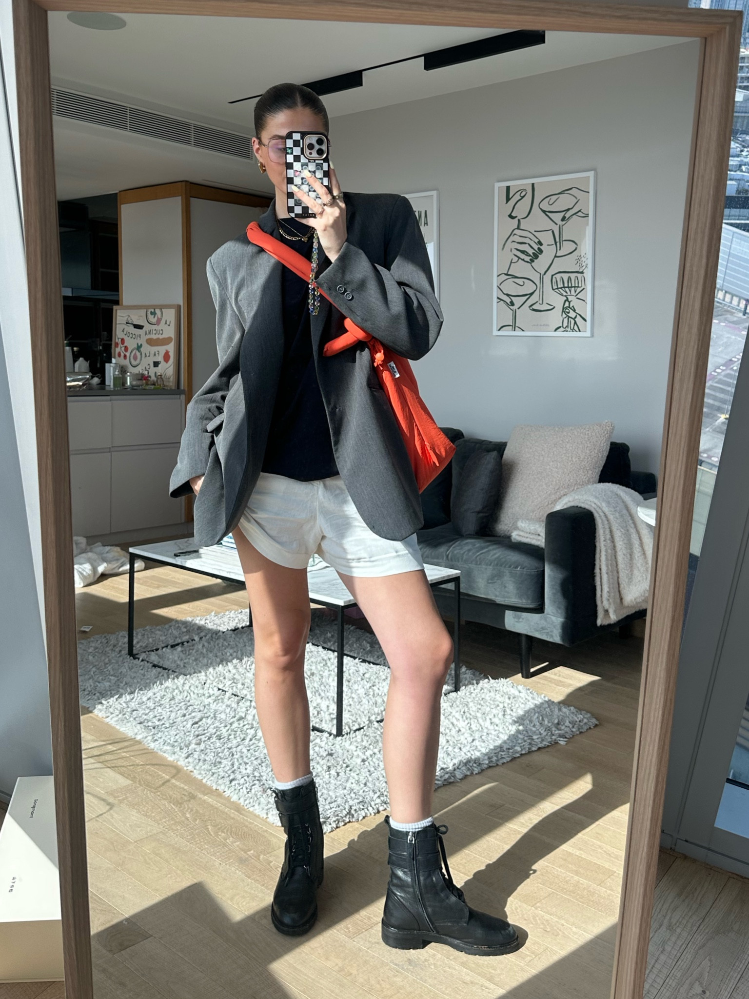 grey oversized blazer dad blazer, linen shorts cream white Uniqlo, black oversized tee tshirt airism mens, gold jewellery, black biker ankle boots, summer school boy aesthetic Pinterest capsule wardrobe, basics workwear, outfit inspo

#LTKsummer #LTKeurope #LTKstyletip