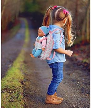 13" Soft Baby Doll with Take Along Pink Doll Backpack Carrier, Briefcase Pocket Fits Doll Accesso... | Amazon (US)