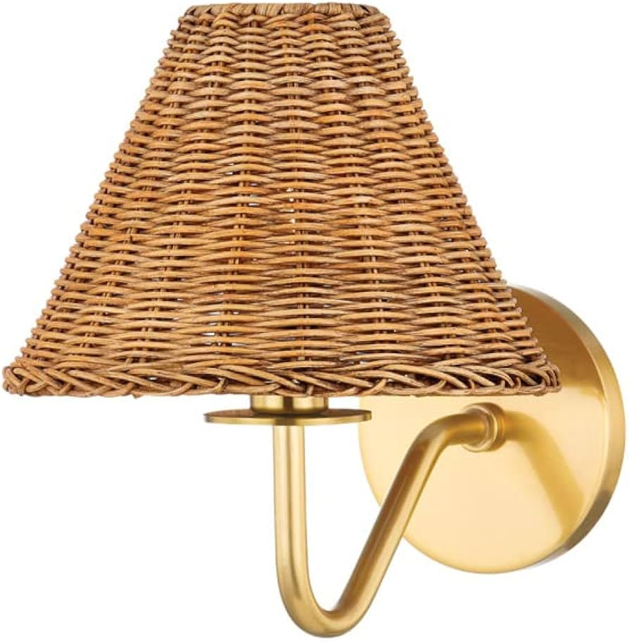 ISSA One Light Wall Sconce in Aged Brass | Amazon (US)
