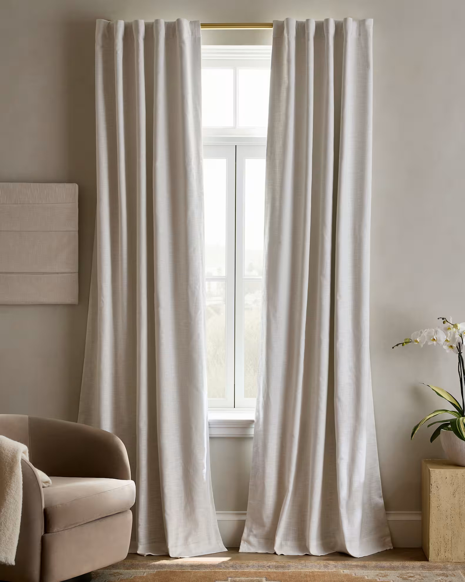 Textured Cotton Room Darkening Curtain | Quince
