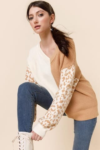 Camilla Animal Colorblock Pullover Sweater | Francesca's