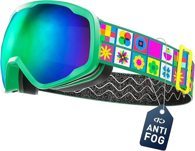 KAPVOE Kids Ski Goggles Boys Girls Snowboard Glasses Snow Sports for Children Age 4-12, Anti Fog,... | Amazon (US)