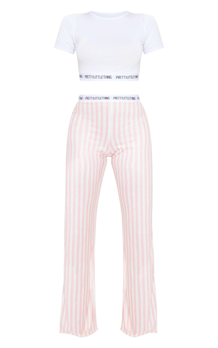 Prettylittlething Pink Stripe Pant Pj Set | PrettyLittleThing US