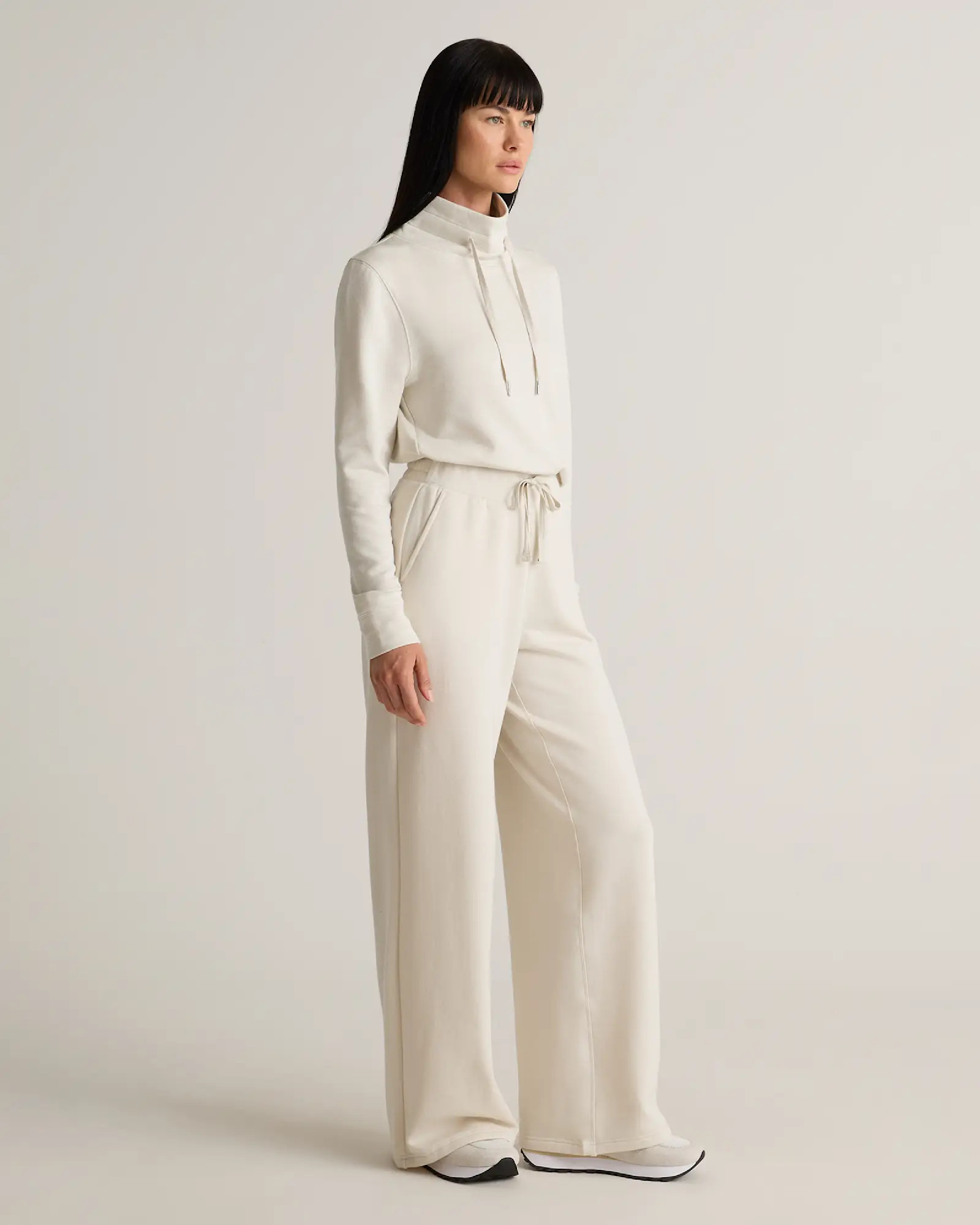 SuperSoft Fleece Wide Leg Pants in Off White | Quince