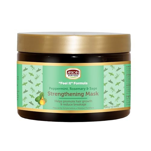 African Pride Feel It Formula Hair Strengthening Mask Treatment with Peppermint, Rosemary & Sage, For All Hair Types - Aids Hair Growth, Nourishes Split Ends & Dry Scalp, 12oz (Pack of 1) | Amazon (US)