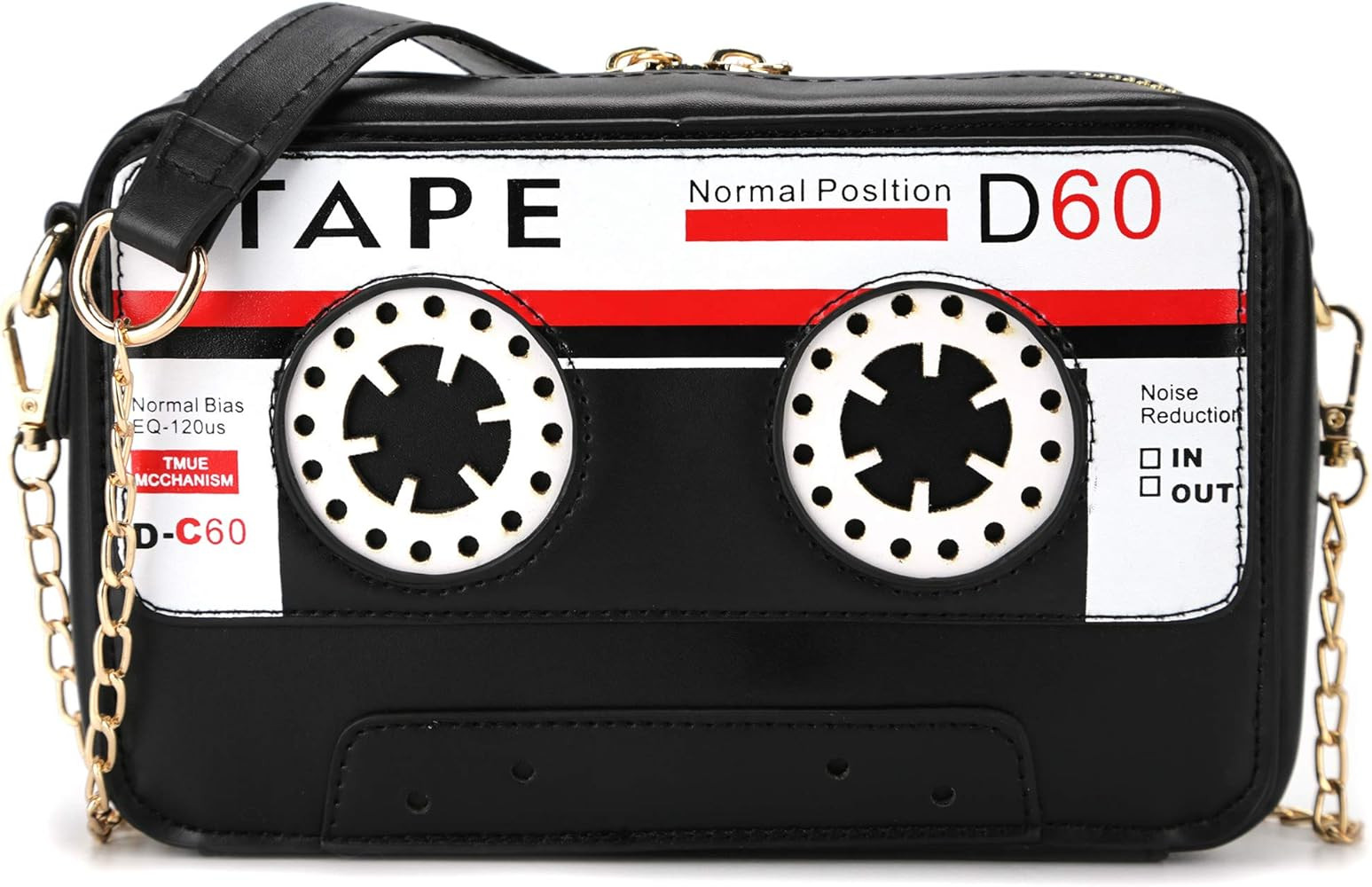QiMing Retro Tape Shaped Evening Purse,PU Audio Cassette Crossbody HandBag for Women | Amazon (US)