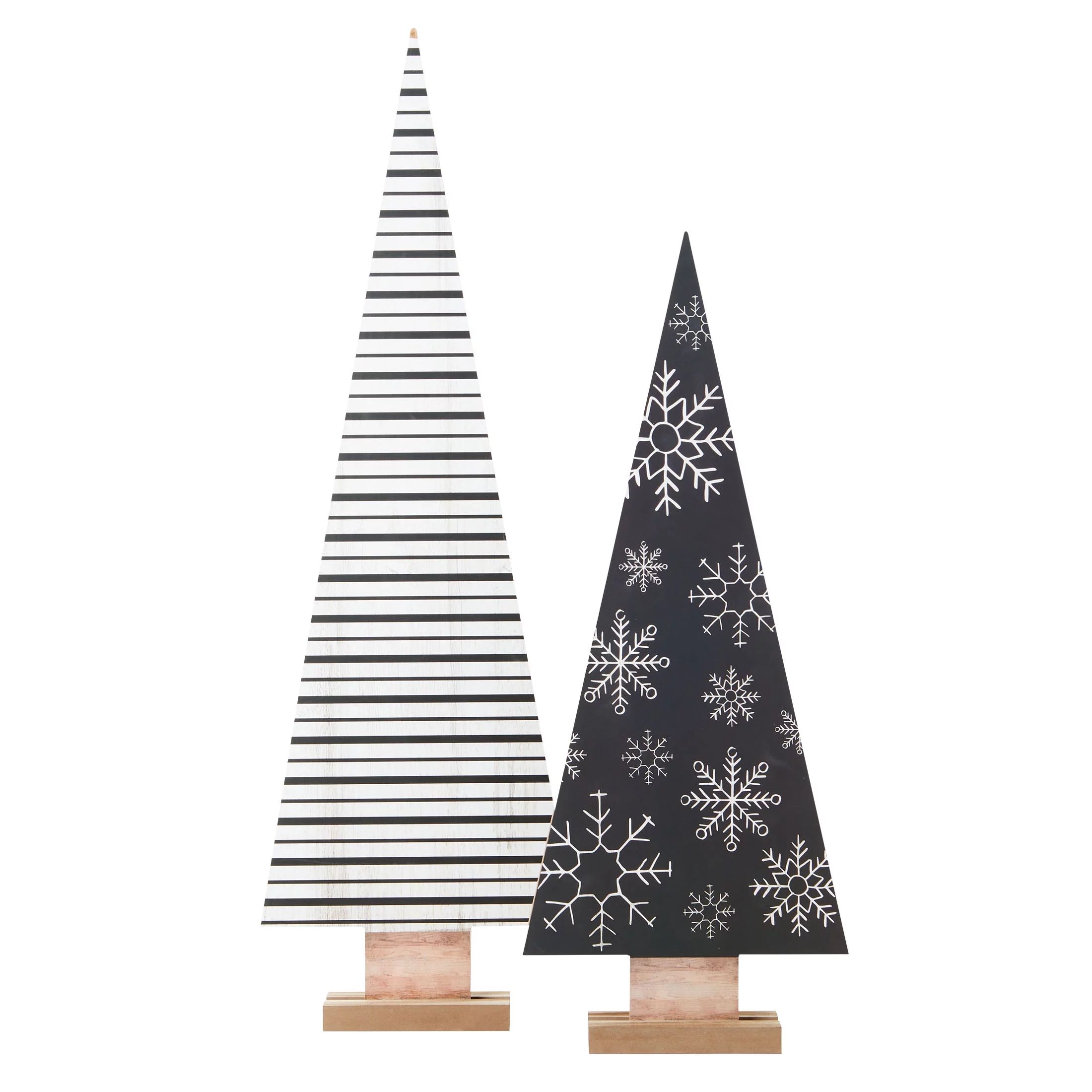 Holiday Time Black and White Standing Decorative Trees, 38 inch, 2 Pack - Walmart.com | Walmart (US)