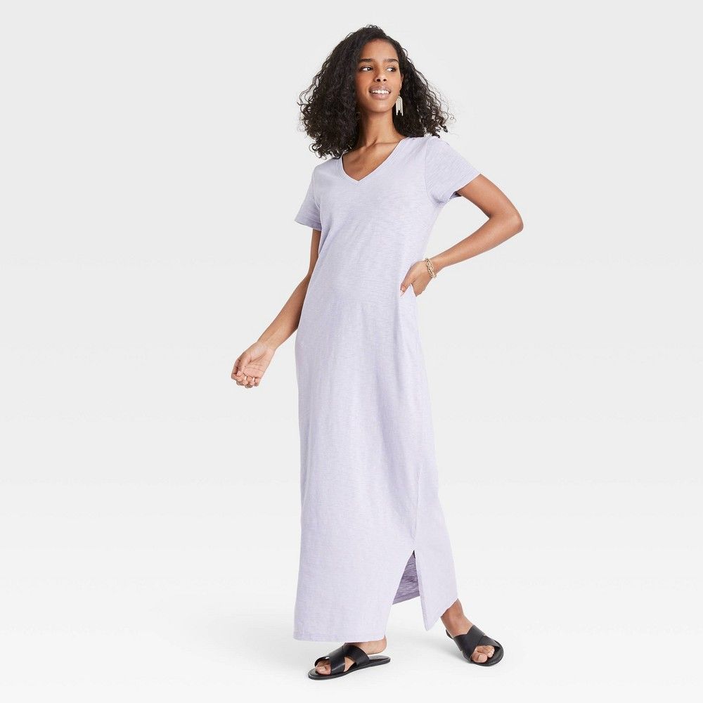 Women's Short Sleeve T-Shirt Dress - Universal Thread Violet S, Purple | Target