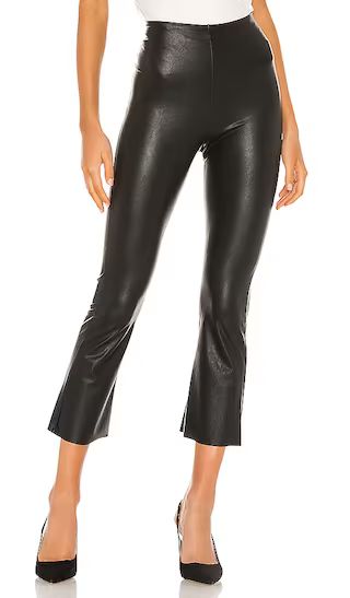 Faux Leather Cropped Flare Pant in Black | Revolve Clothing (Global)