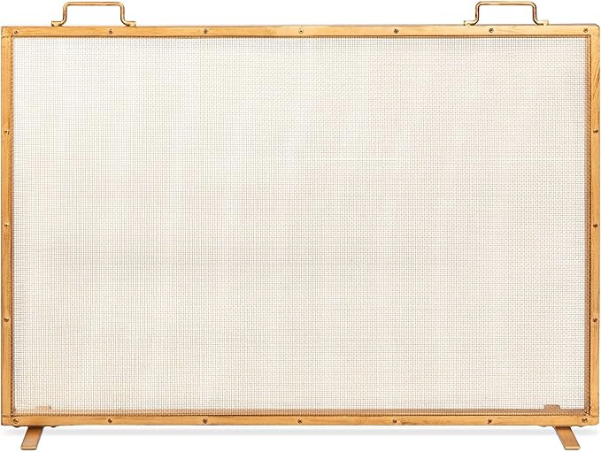 Best Choice Products 38x27in Single Panel Fireplace Screen Handcrafted Steel Mesh Spark Guard for... | Amazon (US)