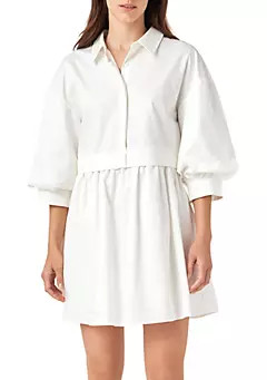 Puff Sleeve Shirt Dress | Belk