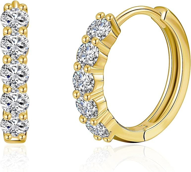 IMOLOVE Huggie earrings for women Ear Cuff Moissanite Stud Earrings Hypoallergenic Earrings for W... | Amazon (US)