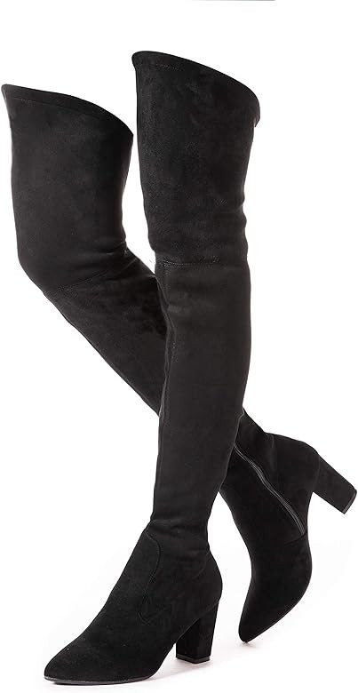 Women Boots Winter Over Knee Long Boots Fashion Boots Heels Autumn Quality Suede Comfort Square Heel | Amazon (US)