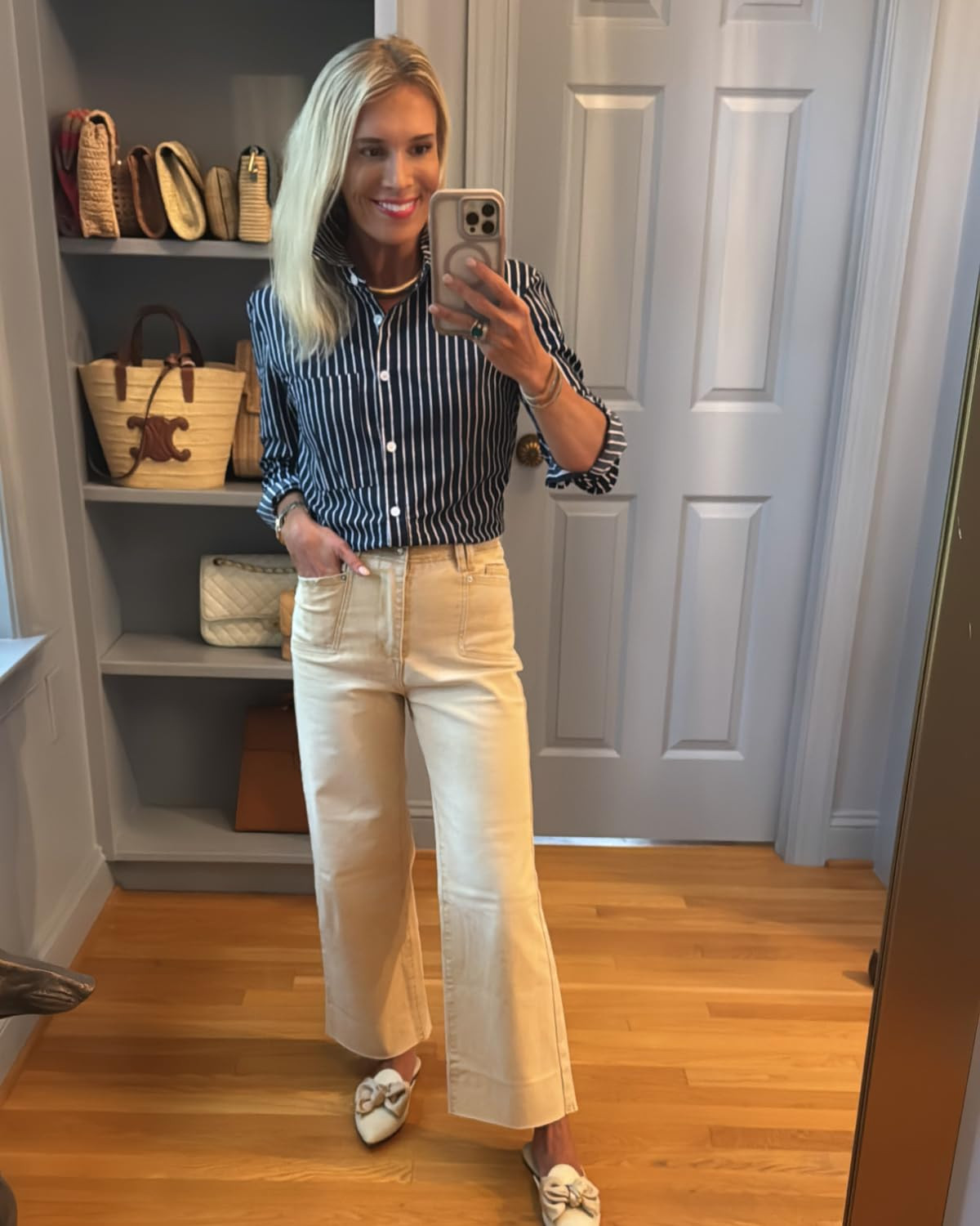 My new go-to outfit: comfy jeans, a striped shirt, and these chic mules. Perfect for any occasion... | Amazon (US)