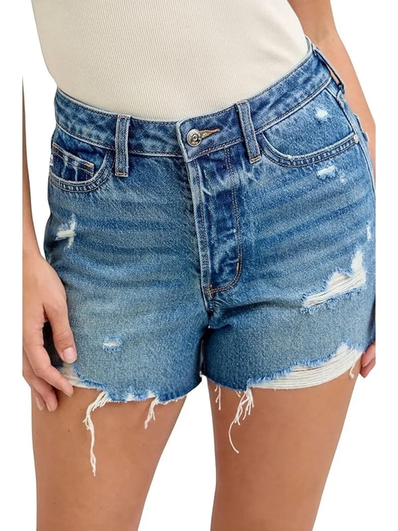 Judy Blue High Waist Rigid Magic Destroy Cut Off Shorts | Walmart (US)