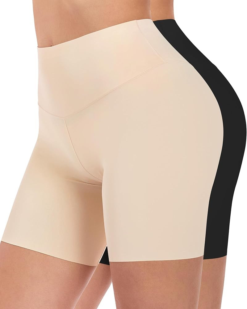 High Waisted Slip Shorts for Under Dresses - Cooling Anti Chafing Boyshort Underwear, Yoga Gym Pa... | Amazon (US)