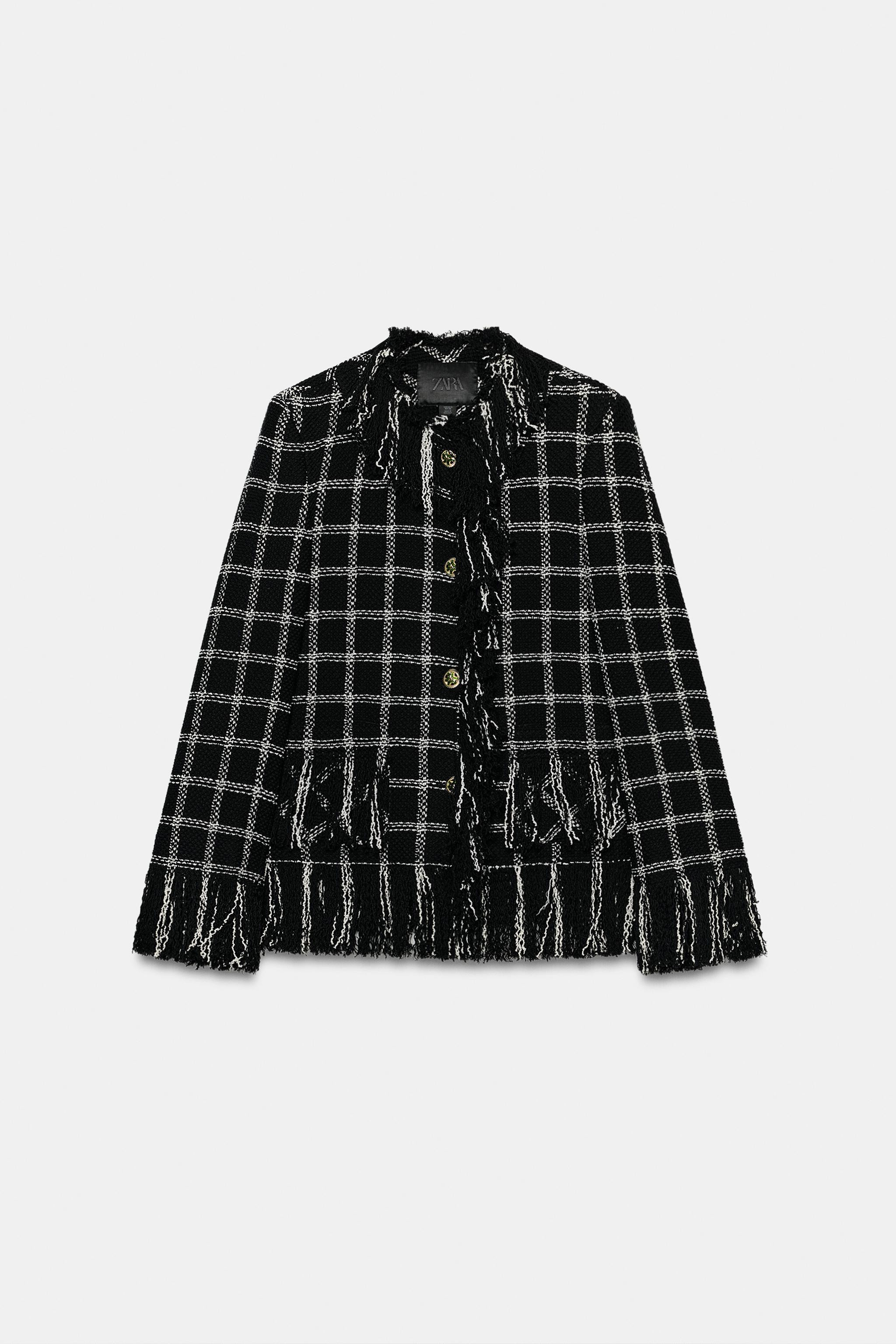 ZW COLLECTION CHECK FRINGED JACKET | Zara DE